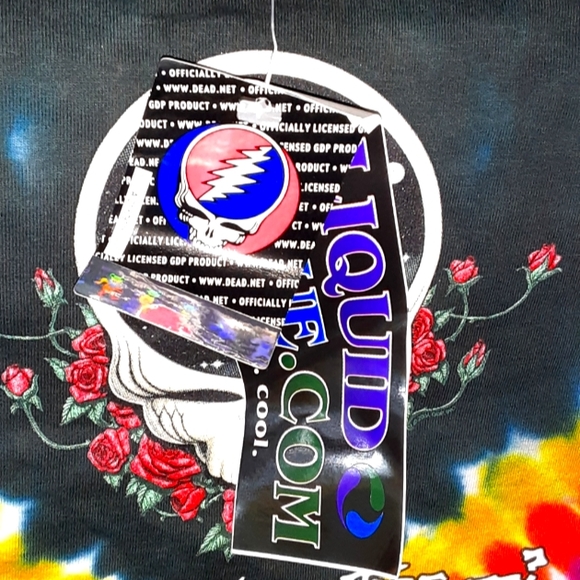 Vintage Grateful Dead "Space your face" Liquid Blue tie dye w/tags,NOT PREOWNED - Picture 3 of 6